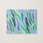 Iridescent Green und Blue MetallicMarbled Puzzle (Horizontal)