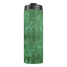 Iridescent Green Vintag Harlequin Pattern Thermosbecher