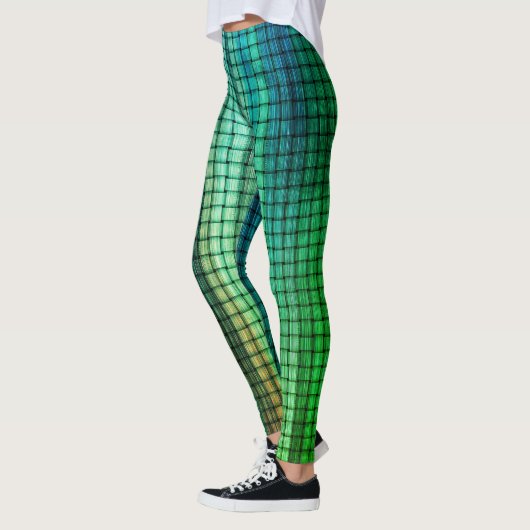 Iridescent Green Weave Leggings (Links)