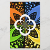 Iridescent Hearts Seamless Polka Dot Abstrakt Art Briefpapier (Vorderseite)