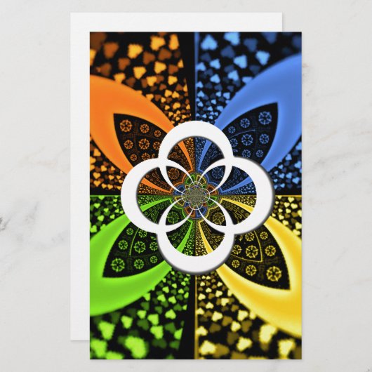 Iridescent Hearts Seamless Polka Dot Abstrakt Art Briefpapier (Vorne/Hinten)