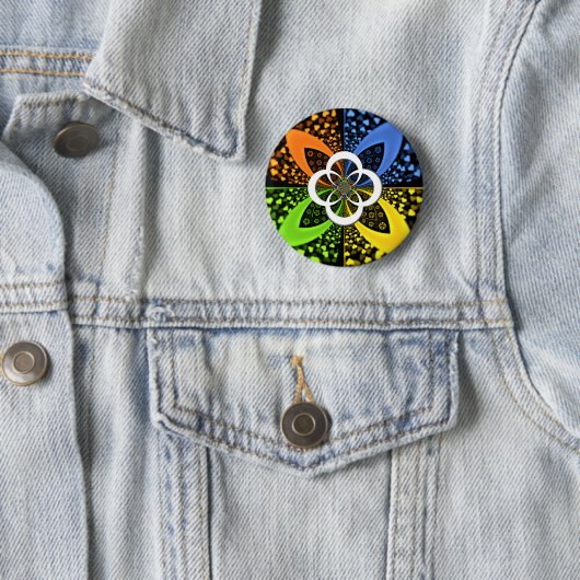 Iridescent Hearts Seamless Polka Dot Abstrakt Art Button (Beispiel)