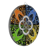 Iridescent Hearts Seamless Polka Dot Abstrakt Art Dartscheibe (Vorderseite Links)