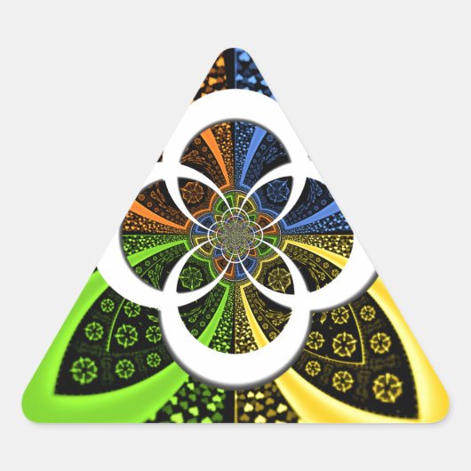 Iridescent Hearts Seamless Polka Dot Abstrakt Art Dreieckiger Aufkleber (Vorderseite)