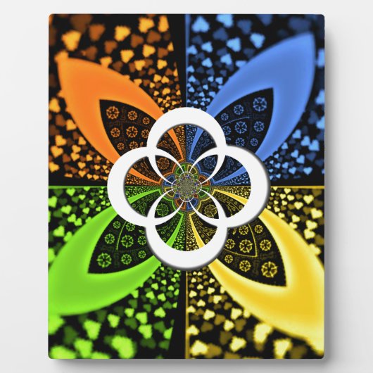 Iridescent Hearts Seamless Polka Dot Abstrakt Art Fotoplatte (Vorderseite)