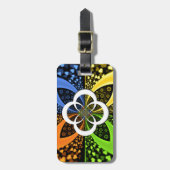 Iridescent Hearts Seamless Polka Dot Abstrakt Art Gepäckanhänger (Vorderseite vertikal)