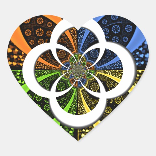 Iridescent Hearts Seamless Polka Dot Abstrakt Art Herz-Aufkleber (Vorderseite)