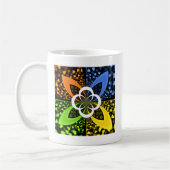 Iridescent Hearts Seamless Polka Dot Abstrakt Art Kaffeetasse (Links)