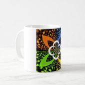 Iridescent Hearts Seamless Polka Dot Abstrakt Art Kaffeetasse (Vorderseite Links)