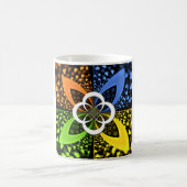 Iridescent Hearts Seamless Polka Dot Abstrakt Art Kaffeetasse (Mittel)