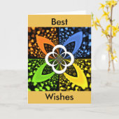 Iridescent Hearts Seamless Polka Dot Abstrakt Art Karte (Gelbe Blume)