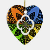 Iridescent Hearts Seamless Polka Dot Abstrakt Art Keramik Ornament (Rechts)