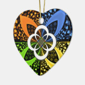 Iridescent Hearts Seamless Polka Dot Abstrakt Art Keramik Ornament (Links)