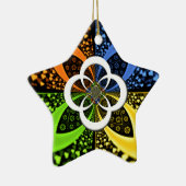 Iridescent Hearts Seamless Polka Dot Abstrakt Art Keramik Ornament (Rechts)