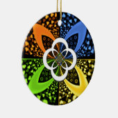 Iridescent Hearts Seamless Polka Dot Abstrakt Art Keramik Ornament (Rechts)