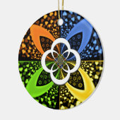 Iridescent Hearts Seamless Polka Dot Abstrakt Art Keramik Ornament (Links)