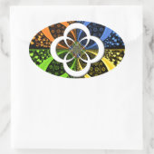 Iridescent Hearts Seamless Polka Dot Abstrakt Art Ovaler Aufkleber (Tasche)