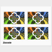 Iridescent Hearts Seamless Polka Dot Abstrakt Art Rechteckiger Aufkleber (Blatt)