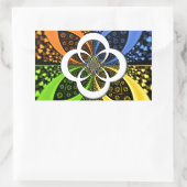 Iridescent Hearts Seamless Polka Dot Abstrakt Art Rechteckiger Aufkleber (Tasche)