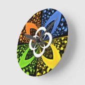 Iridescent Hearts Seamless Polka Dot Abstrakt Art Runde Wanduhr (Winkel)