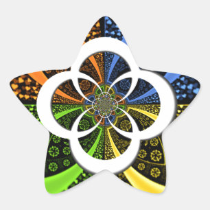 Iridescent Hearts Seamless Polka Dot Abstrakt Art Stern-Aufkleber