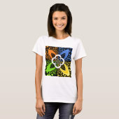 Iridescent Hearts Seamless Polka Dot Abstrakt Art T-Shirt (Vorne ganz)