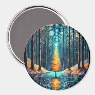 Iridescent Holiday Dream 🎄 glühenden Weihnachtsba Magnet