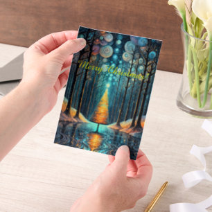 Iridescent Holiday Dream 🎄 glühenden Weihnachtsba Pergament Einladungen