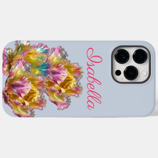 Iridescent holografische Ruffled Tulip Case-Mate iPhone Hülle (Rückseite (Horizontal))