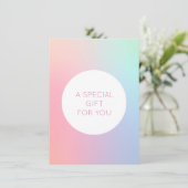 Iridescent Holographic beauty Geschenkgutscheine Einladung (Stehend Vorderseite)