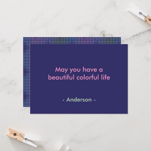 Iridescent Holographic Dots Pattern Karte (Vorderseite/Rückseite Beispiel)