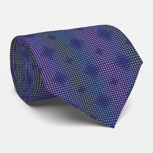 Iridescent Holographic Dots Pattern Krawatte (Gerollt)