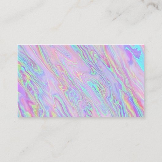 Iridescent Holographic Foil Pastel | QR-Code Visitenkarte (Rückseite)