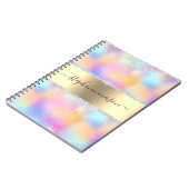 Iridescent Holographic Glitzer Diamond Gold Modern Notizblock (Linke Seite)