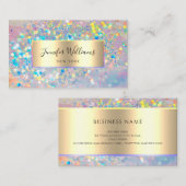 Iridescent Holographic Glitzer Elegante Goldene Sc Visitenkarte (Vorne/Hinten)