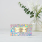 Iridescent Holographic Glitzer Elegante Goldene Sc Visitenkarte (Stehend Vorderseite)