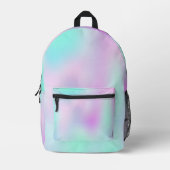Iridescent Holographic Gradient Bedruckter Rucksack (Vorderseite)