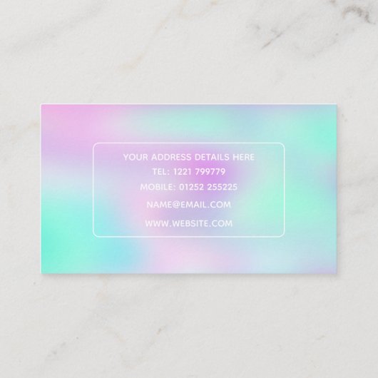 Iridescent Holographic Gradient Visitenkarte (Rückseite)