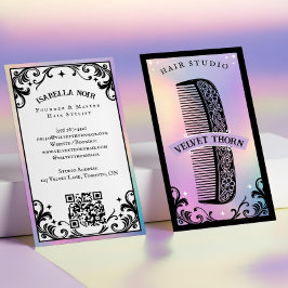 Iridescent holographic Hair Stylist Beauty Salon Visitenkarte