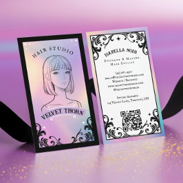 Iridescent holographic Hair Stylist Beauty Salon Visitenkarte