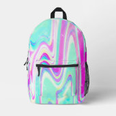 Iridescent Holographic Liquid Swirl Bedruckter Rucksack (Vorderseite)