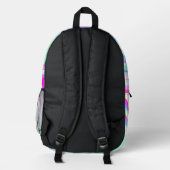 Iridescent Holographic Liquid Swirl Bedruckter Rucksack (Rückseite)