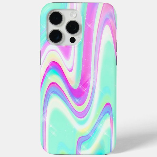 Iridescent Holographic Liquid Swirl Case-Mate iPhone Hülle (Rückseite)