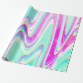 Iridescent Holographic Liquid Swirl Geschenkpapier (Ungerollt)