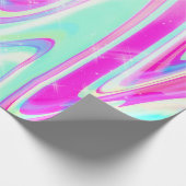 Iridescent Holographic Liquid Swirl Geschenkpapier (Ecke)