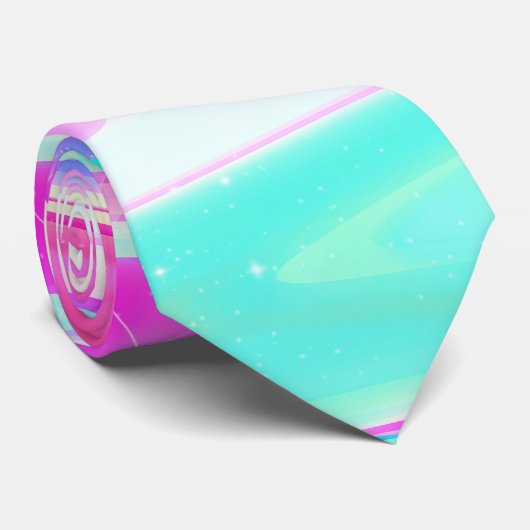 Iridescent Holographic Liquid Swirl Krawatte (Gerollt)