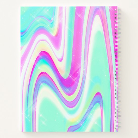 Iridescent Holographic Liquid Swirl Notizblock (Rückseite)