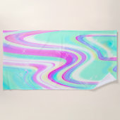 Iridescent Holographic Liquid Swirl Strandtuch (Vorderseite)