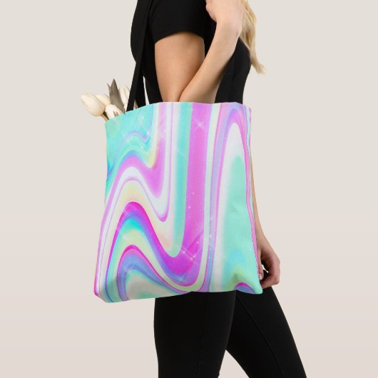 Iridescent Holographic Liquid Swirl Tasche (Von Nahem)