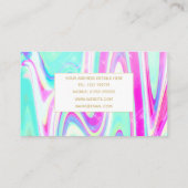 Iridescent Holographic Liquid Swirl Visitenkarte (Rückseite)